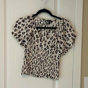 Brand new express animal print crop blouse